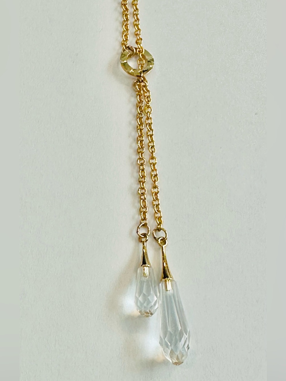 NWT Holly Yashi Gold Raindrop Lariat Necklace